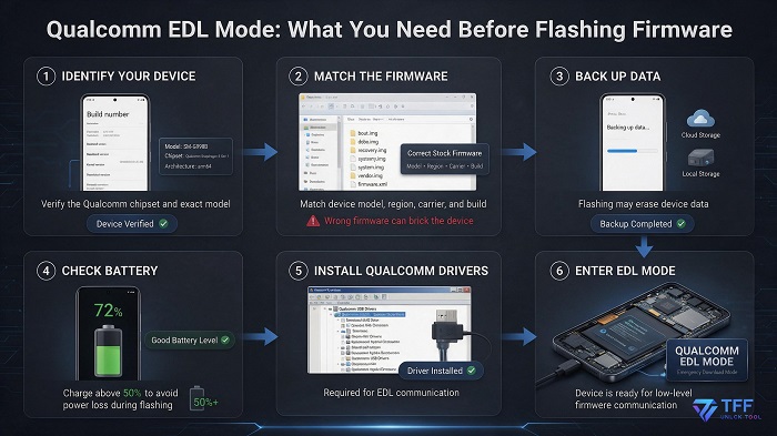 Qualcomm EDL mode preparation before flashing stock firmware